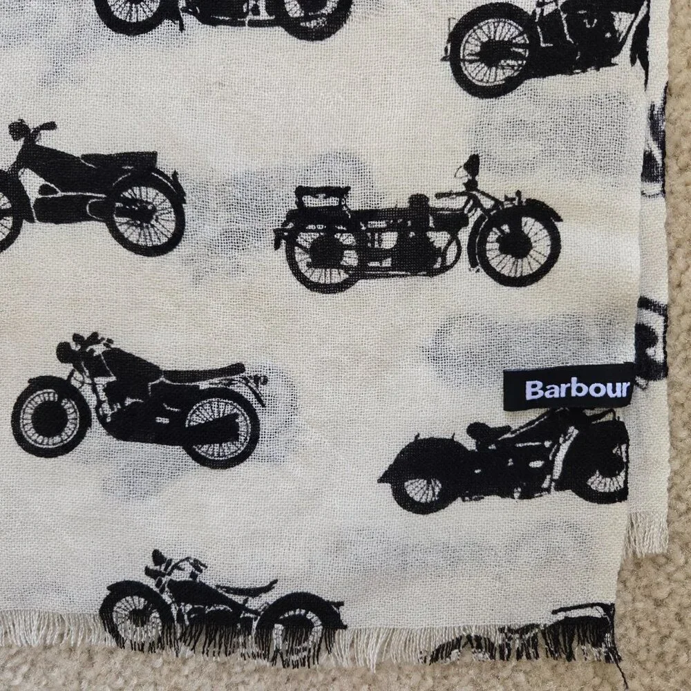 NWOT Barbour Lightweight Lambswool Woven Scarf Motorcycles